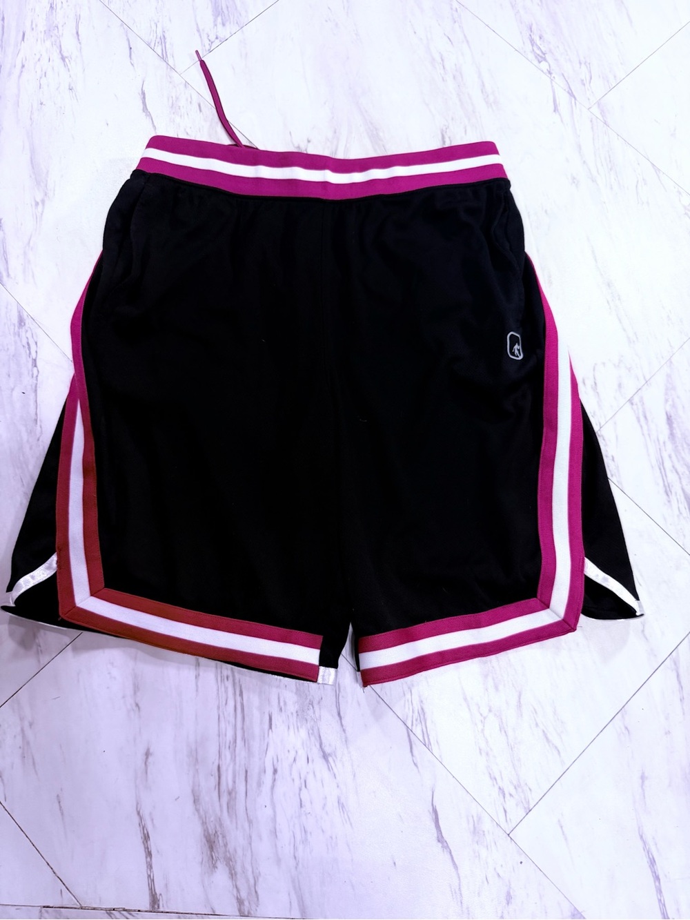 AND1 Black Athletic Shorts with Red and White Trim